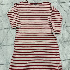 Patagonia Shirt Dress Women Xsmall Red/White Seatoller Long Sleeve Stripe